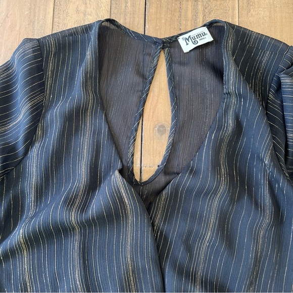 Show me Your Mumu Romper Bell Sleeve Sparkle And Shine Metallic Mini Small - Picture 4 of 12